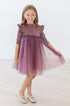 mauve-shimmer-3-4-sleeve-tutu-dress Mila & Rose - Sophia's StyleShimmer Tutu Dress-1